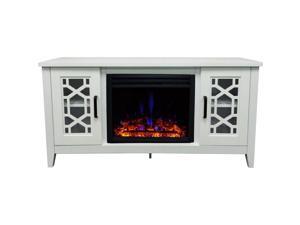 CAMBRIDGE CAM5414-1WHTLG3 55.9"x15.7"x25.7" Stardust Cutout Fireplace Mantel with Deep Log Insert CAMBRIDGE CAM5414-1WHTLG3 55.9"x15.7"x25.7" Stardust Cutout Fireplace Mantel with Deep Log Insert