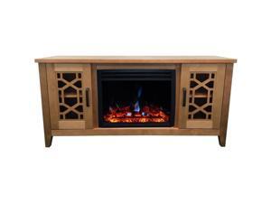 CAMBRIDGE CAM5414-1NATLG3 55.9"x15.7"x25.7" Stardust Cutout Fireplace Mantel with Deep Log Insert CAMBRIDGE CAM5414-1NATLG3 55.9"x15.7"x25.7" Stardust Cutout Fireplace Mantel with Deep Log Insert
