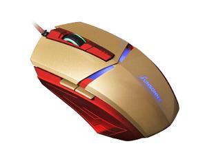 SunSonny T-M30 Iron Man 3 Optical Wired USB Gaming Mouse - 1800DPI 6D 6 Buttons X3 for Gamer PC Laptops - Gold