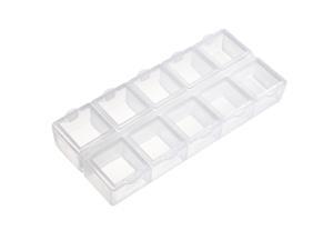 uxcell® Component Storage Box PP Fixed 6 Grids Electronic Component Containers Tool Boxes Clear White 120x80x23mm 