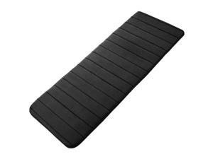 Memory Foam Non-Slip Bath Tub Mat 47.2 Inch By 15.7 Inch 120x40cm Soft Long Microfiber Bathroom Floor Rugs Washable and Quick Drying Absorbent Rubber Back Runner Area Rug Black