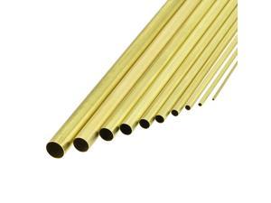 Brass Tube, 1.5mm 2.5mm 3.5mm 4.5mm 5.5mm 6.5mm 7.5mm 8.5mm 9.5mm 11mm OD x 0.2mm Wall Thickness 300mm Length Seamless Round Pipe Tubing, Pack of 10
