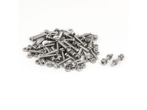 M3 x 16mm 304 Stainless Steel Phillips Pan Head Screws Nuts w Washers 50 Sets