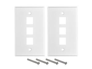 2pcs 3-Port Keystone Jack Wall Plate Single Gang Ethernet Wall Plate for Keystone Jack and Modular Inserts White 2pcs 3-Port Keystone Jack Wall Plate Single Gang Ethernet Wall Plate for Keystone Jack and Modular Inserts White