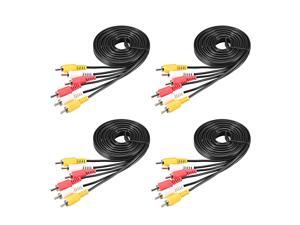 3-Male RCA to 3-Male RCA Adapter Audio Stereo Cable 6.6 Feet for Video Adapter Coupler Black 4Pcs 3-Male RCA to 3-Male RCA Adapter Audio Stereo Cable 6.6 Feet for Video Adapter Coupler Black 4Pcs