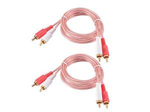 2-Male RCA to 2-Male RCA Adapter Audio Stereo Cable 4.9 Feet for Video Adapter Coupler Clear 2Pcs 2-Male RCA to 2-Male RCA Adapter Audio Stereo Cable 4.9 Feet for Video Adapter Coupler Clear 2Pcs