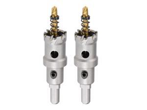 24mm Carbide Hole Cutter, Hole Saws for Stainless Steel Sheet Metal, Non-slip Triangular Shank Limit Step, with Titanium Coated Center Drill, 2pcs 24mm Carbide Hole Cutter, Hole Saws for Stainless Steel Sheet Metal, Non-slip Triangular Shank Limit Step, with Titanium Coated Center Drill, 2pcs