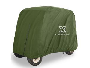 4 Passenger Golf Cart Cover 400D Waterproof Outdoor Golf Cart Protective Cover with Extra PVC Coating Sunproof Dustproof Green