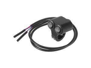 DC 12V 7/8" 22mm Motorcycle Handlebar Double Control Push Switch with Headlight on Off Button Black