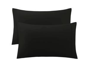 PiccoCasa 300 Thread Count King Size Pillowcases Pillow Cases Set of 2 Black