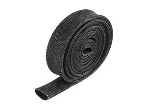 Black Heat-Shielded Fire Sleeve for Oil Fuel Lines & Electrical Wiring 10mm X 10-Ft 
