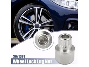 30/13PT Hollow Wheel Lock Lug Nut Anti Theft Wheel Lock Nut Screw Removal Key for BMW