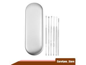 6Pcs Stainless Steel Ear Cleansing Tool Set, Ear Cleaner Ear Care Set, with Storage Case, Silver Tone