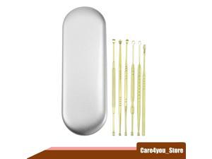 6Pcs Stainless Steel Ear Cleansing Tool Set, Ear Cleaner Ear Care Set, with Storage Case, Gold Tone