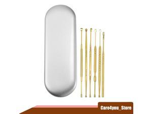 6Pcs Stainless Steel Ear Cleansing Tool Set, Ear Cleaner Ear Care Set, with Storage Case, Bronze Gold Tone