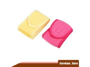 2 Pcs Towel Headbands Make Up Hair Band Spa Yoga for Women with SelfAdhesive Tape Yellow Rose Red