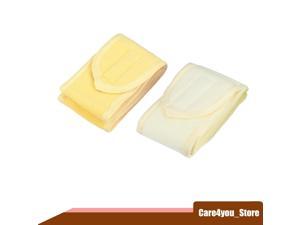 2 Pcs Towel Headbands Make Up Hair Band Spa Yoga for Women with SelfAdhesive Tape Beige Yellow