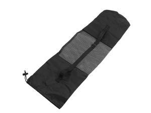 Unique Bargains Adjustable Strap Nylon Yoga Pilates Mat Bag Black