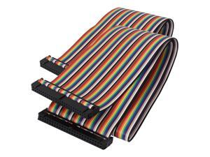 50cm 50 Pin 50 Way F/F Connector IDC Flat Rainbow Color Ribbon Cable 2pcs 50cm 50 Pin 50 Way F/F Connector IDC Flat Rainbow Color Ribbon Cable 2pcs