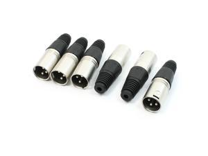 Unique Bargains 6Pcs 65mm 2.6" 3P Male XLR Audio Connector Plug Black for MIC Speaker Amplifier Unique Bargains 6Pcs 65mm 2.6" 3P Male XLR Audio Connector Plug Black for MIC Speaker Amplifier
