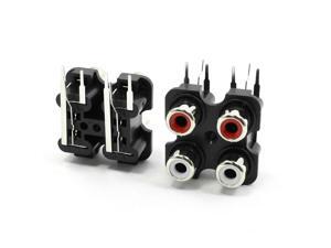 2PCS Audio Video AC Concentric RCA Socket 4 Female Jack Connector Black 2PCS Audio Video AC Concentric RCA Socket 4 Female Jack Connector Black
