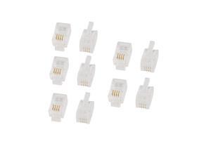 10 Pcs Telephone Cable Parts 4P4C RJ11 Plug Jack Connector 10 Pcs Telephone Cable Parts 4P4C RJ11 Plug Jack Connector