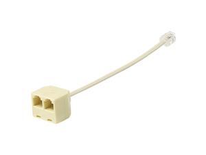 RJ11 6P4C M/F 2 Way Telephone Jack Splitter Phone Line Extender Adapter White RJ11 6P4C M/F 2 Way Telephone Jack Splitter Phone Line Extender Adapter White