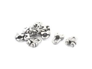10PCS Stainless Steel 1/4" 6mm Wire Ropes Clip Cable Clamp Silver Tone 10PCS Stainless Steel 1/4" 6mm Wire Ropes Clip Cable Clamp Silver Tone