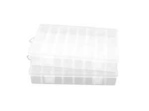 2pcs Clear White Plastic 24Sections Electronic Components Storage Case Organizer 2pcs Clear White Plastic 24Sections Electronic Components Storage Case Organizer