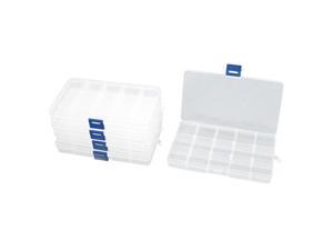 Unique Bargains Clear Plastic 15 Slots Earrings Jewelry Craft Nail Organiser Storage Box Case x5 Unique Bargains Clear Plastic 15 Slots Earrings Jewelry Craft Nail Organiser Storage Box Case x5