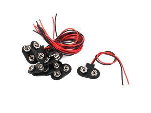 10pcs 15cm Wire Black Faux Leather 9V Block Battery Clips Buckles DIY Connectors 10pcs 15cm Wire Black Faux Leather 9V Block Battery Clips Buckles DIY Connectors