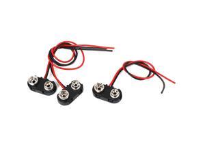 3 Pcs 9V Battery Clip Connector T Type Holder Buckle Double Lead Wire 15cm Long
