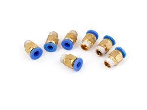 Unique Bargains 7 PCS 10mm Thread to 6mm Dia Tube Push in Connect Straight Quick Fittings