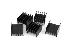 Global Bargains 5 Pieces Black Aluminum Heat Sink Heatsink 25x23x16mm for SCR Mosfet Transistors