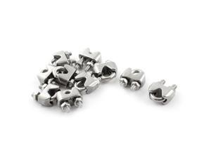 Global Bargains 10PCS Stainless Steel 4mm 5/32" Wire Ropes Cable Clamp Silver Tone Global Bargains 10PCS Stainless Steel 4mm 5/32" Wire Ropes Cable Clamp Silver Tone