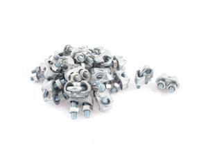Global Bargains 3mm 1/8" Metal Wire Rope Cable Clamp Clips 24pcs Global Bargains 3mm 1/8" Metal Wire Rope Cable Clamp Clips 24pcs