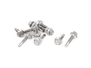 M4.8x38mm Stainless Steel Self-Drilling Roofing Screws Fasteners 42mm Long 10pcs 