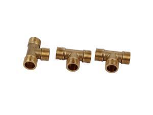 1/2BSP Male Thread Brass T Shape Equal Pipe Connecting Fitting Jointer 3pcs