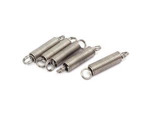 0.6mmx6mmx35mm 304 Stainless Steel Tension Springs Silver Tone 5pcs 