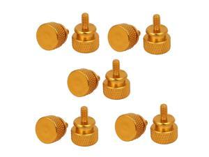 Computer PC Case Fully Threaded Knurled Thumb Screws Gold Tone 6#-32 10pcs Computer PC Case Fully Threaded Knurled Thumb Screws Gold Tone 6#-32 10pcs