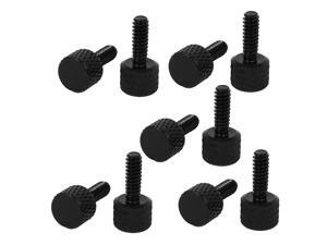 Computer Graphics Card Round Head Knurled Thumb Screws Black 6#-32 10pcs Computer Graphics Card Round Head Knurled Thumb Screws Black 6#-32 10pcs