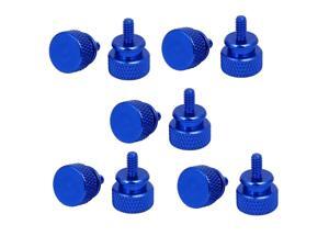 Computer PC Case Fully Threaded Knurled Thumb Screws Royal Blue 6#-32 10pcs Computer PC Case Fully Threaded Knurled Thumb Screws Royal Blue 6#-32 10pcs