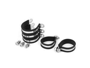 42mm 304 Stainless Steel EPDM Rubber Lined P Clips Hose Pipe Clamp 5pcs 