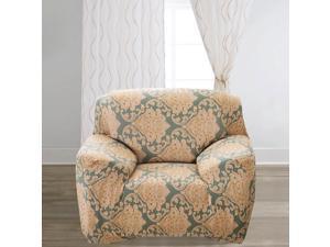 Home Polyester Leave Flower Pattern Elastic Chair Cover Slipcover 35-55 Inch