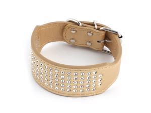 Pet Faux Leather Bling Dog Adjustable Belt Training Decor Collar Gold Tone XXS Pet Faux Leather Bling Dog Adjustable Belt Training Decor Collar Gold Tone XXS