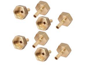 Unique Bargains1/2BSP Female Thread 6mm Hose Barb Brass Tubing Coupler Connector Fitting 8pcs