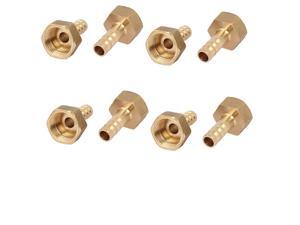 Unique Bargains3/8BSP Female Thread 8mm Hose Barb Brass Tubing Coupler Connector Fitting 8pcs