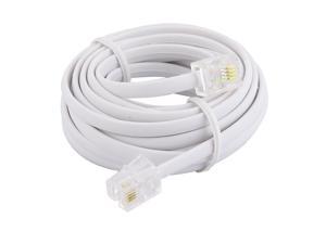 Office 6P4C RJ11 M/M Plug Phone Connectting Cable Cord White 3 Meters Office 6P4C RJ11 M/M Plug Phone Connectting Cable Cord White 3 Meters