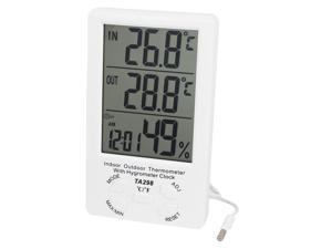 Unique Bargains TA298 White Plastic Indoor Outdoor LCD Digital Thermometer w Hygrometer Clock Unique Bargains TA298 White Plastic Indoor Outdoor LCD Digital Thermometer w Hygrometer Clock