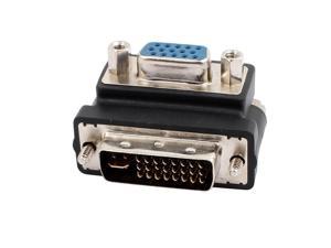 90 Drgree Up Elbow VGA Female 15-pin to DVI-I Male Analog 24+5 Dual Link Adapter